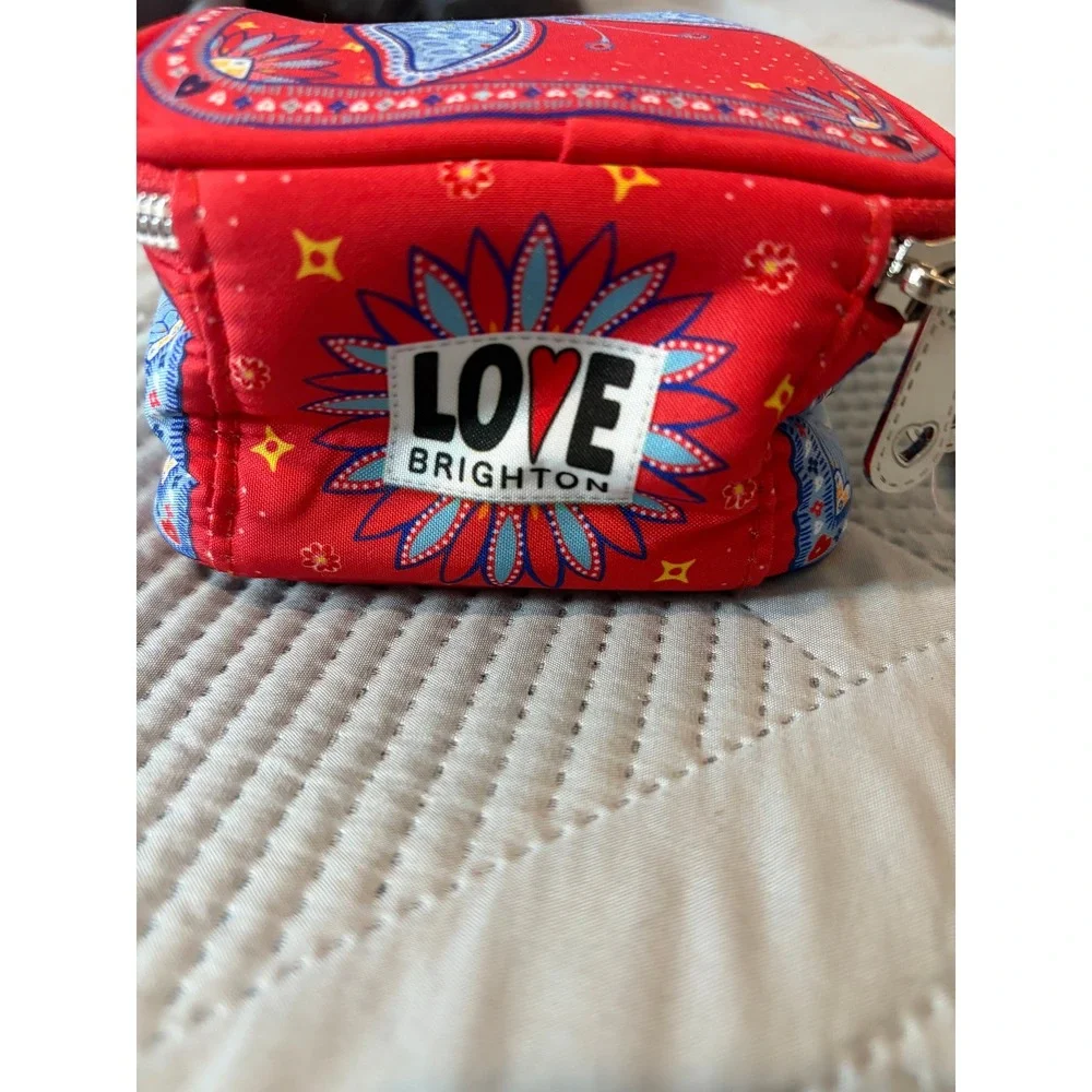Brighton Bandana Love Jewelry Case Red Blue Butterfly Travel Organizer NWT Boho